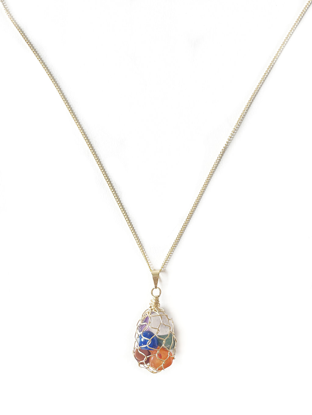 Chakra Reiki Halskette gold oder silber Crystal and Sage Jewelry