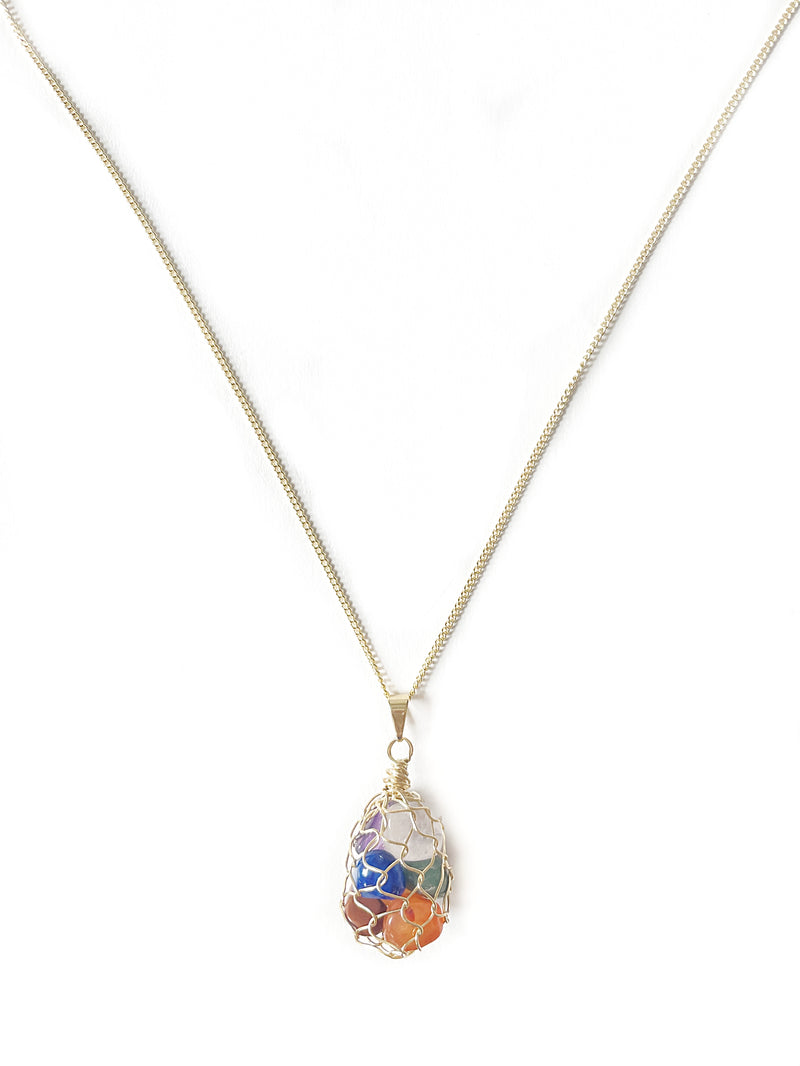 Chakra Reiki Halskette gold oder silber Crystal and Sage Jewelry