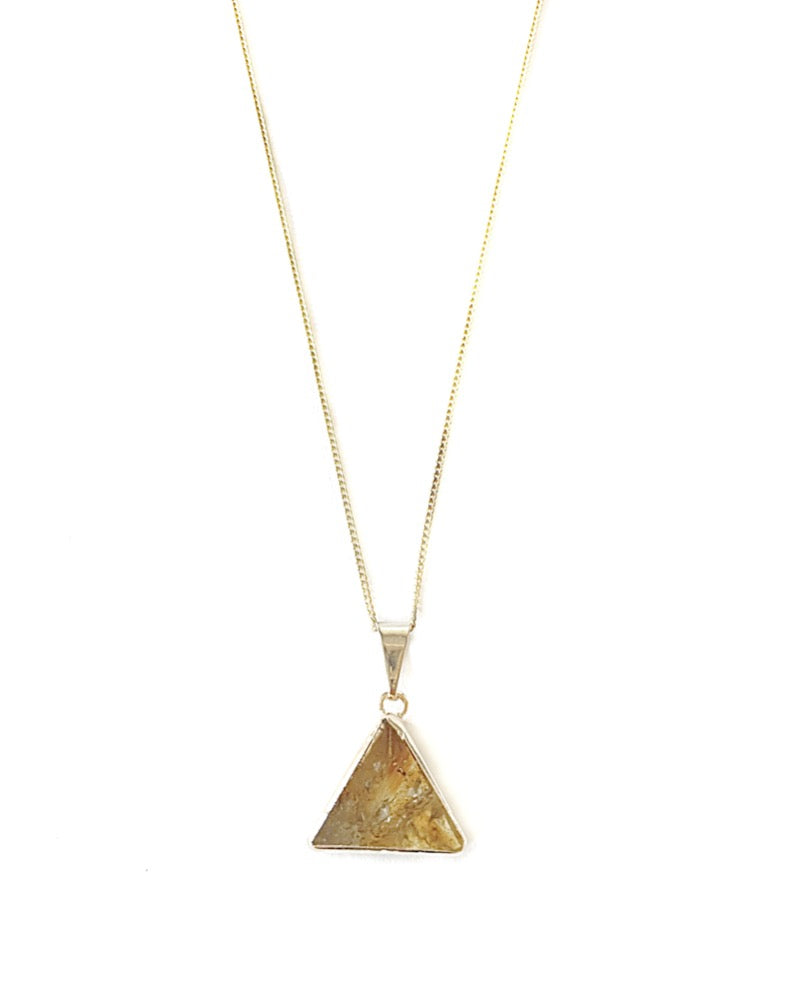 Zitrin Dreieck Halskette aufrecht vergoldet Crystal and Sage Jewelry